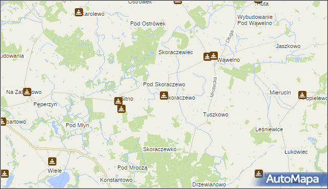 mapa Skoraczewo gmina Sośno, Skoraczewo gmina Sośno na mapie Targeo