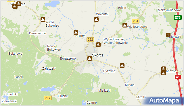 mapa Skórcz, Skórcz na mapie Targeo