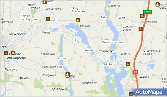 mapa Skórki, Skórki na mapie Targeo