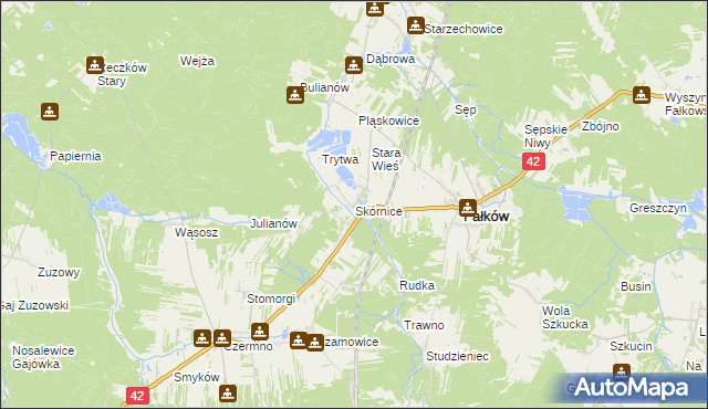 mapa Skórnice, Skórnice na mapie Targeo