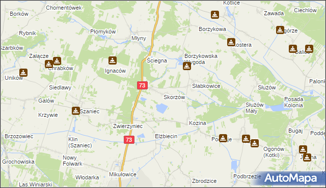 mapa Skorzów, Skorzów na mapie Targeo