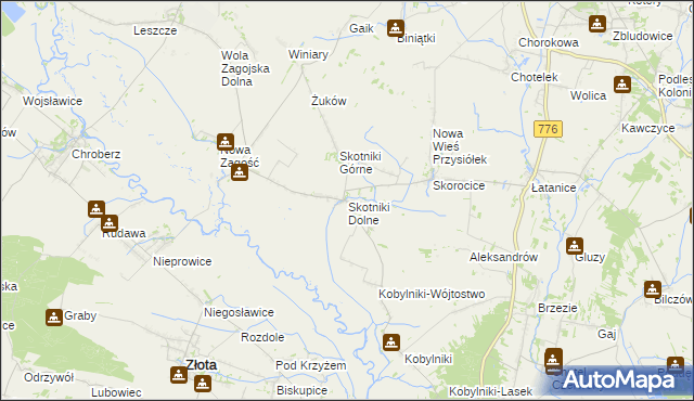 mapa Skotniki Dolne, Skotniki Dolne na mapie Targeo