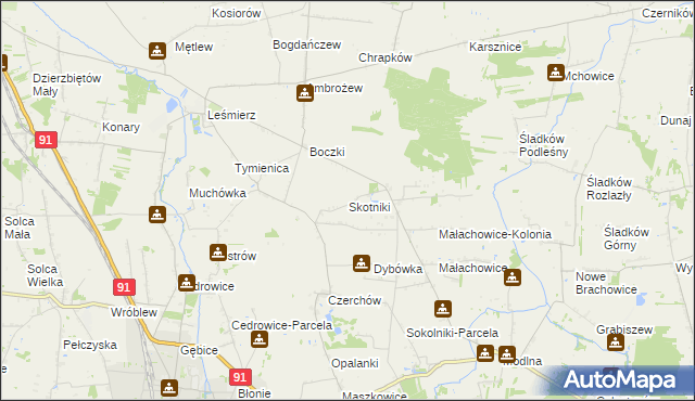 mapa Skotniki gmina Ozorków, Skotniki gmina Ozorków na mapie Targeo