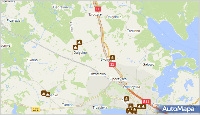 mapa Skotniki gmina Szczecinek, Skotniki gmina Szczecinek na mapie Targeo