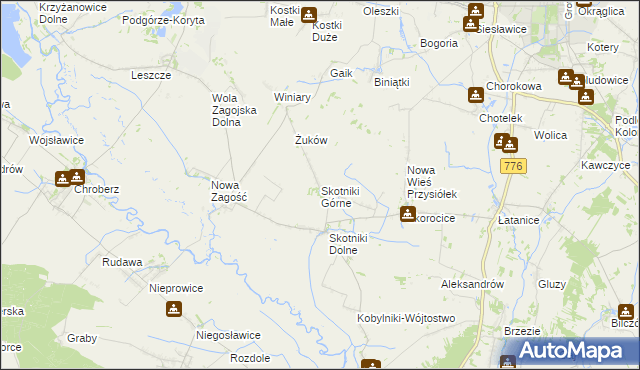 mapa Skotniki Górne, Skotniki Górne na mapie Targeo