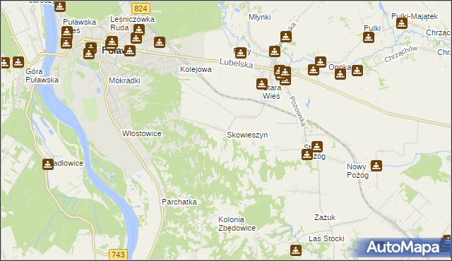 mapa Skowieszyn, Skowieszyn na mapie Targeo