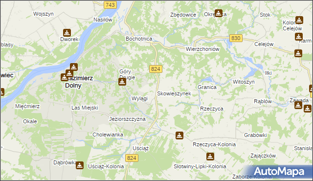 mapa Skowieszynek, Skowieszynek na mapie Targeo