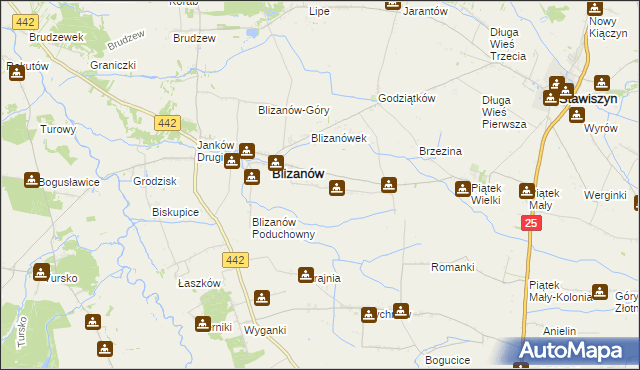 mapa Skrajnia Blizanowska, Skrajnia Blizanowska na mapie Targeo