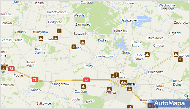 mapa Skrobaczów, Skrobaczów na mapie Targeo