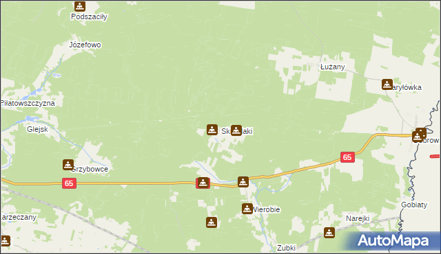 mapa Skroblaki, Skroblaki na mapie Targeo