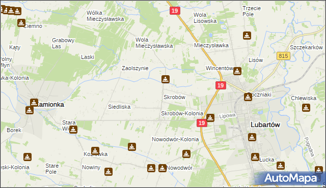 mapa Skrobów, Skrobów na mapie Targeo