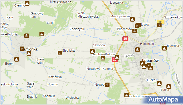 mapa Skrobów-Kolonia, Skrobów-Kolonia na mapie Targeo