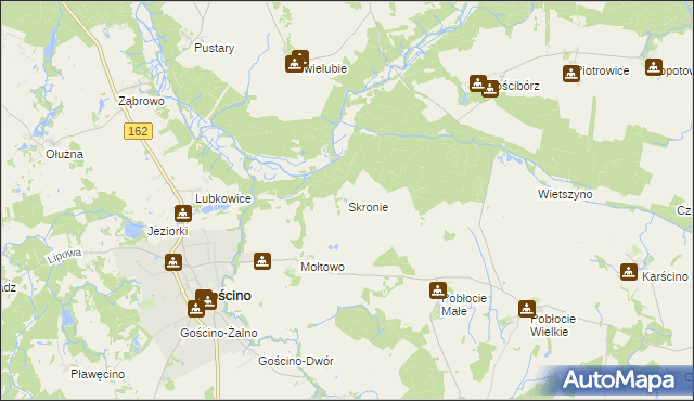 mapa Skronie, Skronie na mapie Targeo