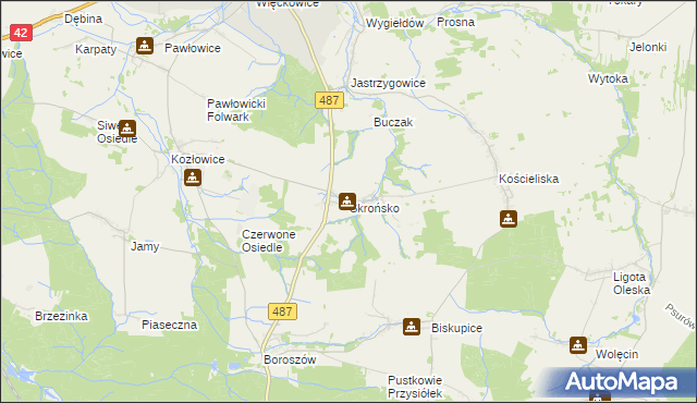 mapa Skrońsko, Skrońsko na mapie Targeo