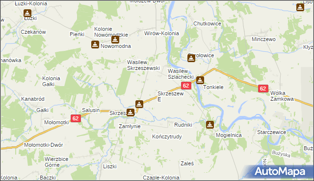 mapa Skrzeszew E, Skrzeszew E na mapie Targeo