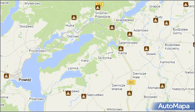 mapa Skrzynka gmina Ostrowite, Skrzynka gmina Ostrowite na mapie Targeo