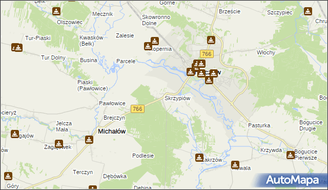 mapa Skrzypiów, Skrzypiów na mapie Targeo