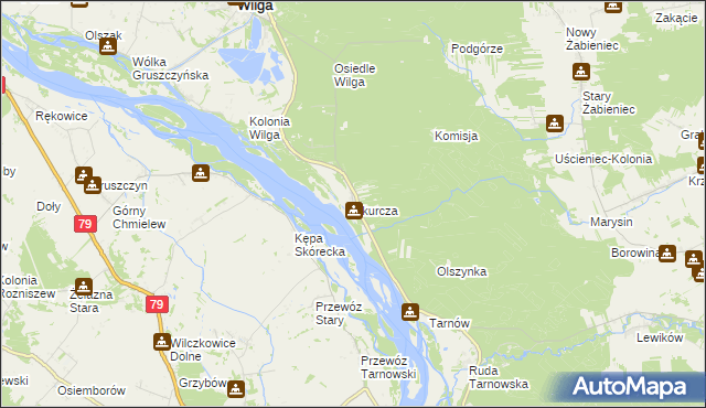 mapa Skurcza, Skurcza na mapie Targeo