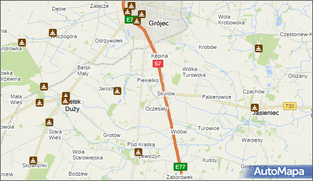 mapa Skurów, Skurów na mapie Targeo