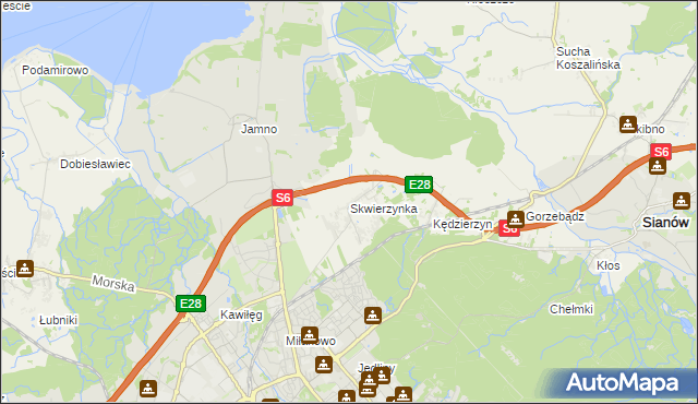 mapa Skwierzynka, Skwierzynka na mapie Targeo