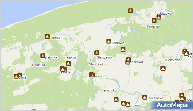 mapa Słajszewo, Słajszewo na mapie Targeo