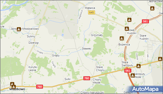 mapa Sławiec, Sławiec na mapie Targeo