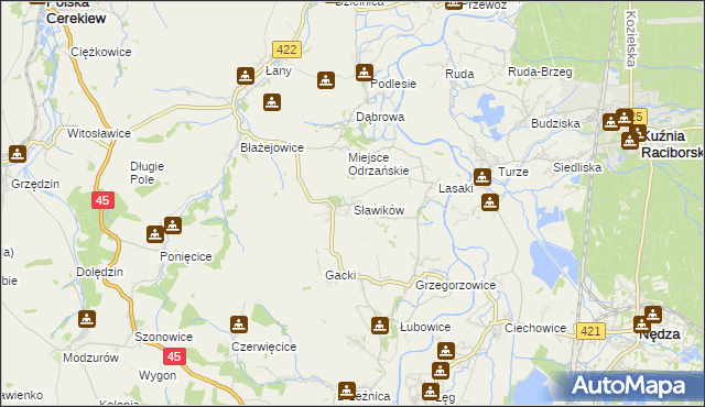 mapa Sławików, Sławików na mapie Targeo