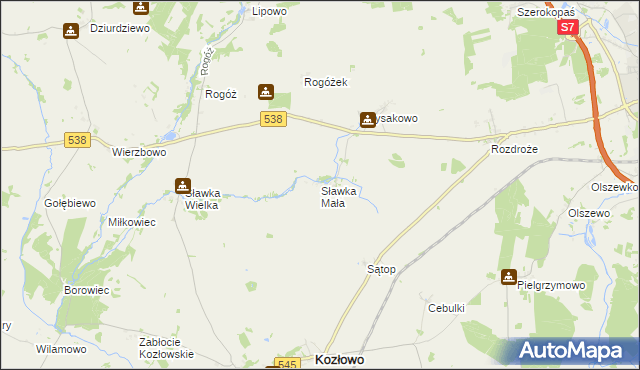 mapa Sławka Mała, Sławka Mała na mapie Targeo