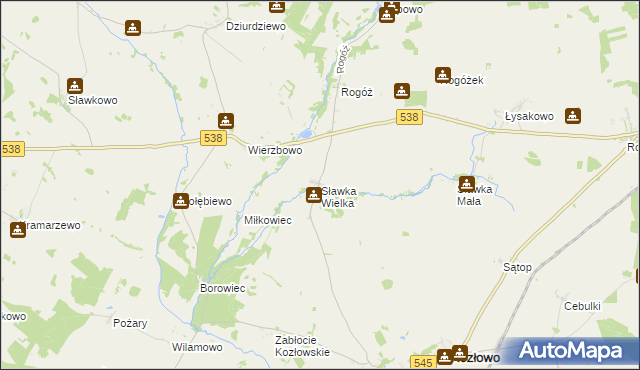 mapa Sławka Wielka, Sławka Wielka na mapie Targeo