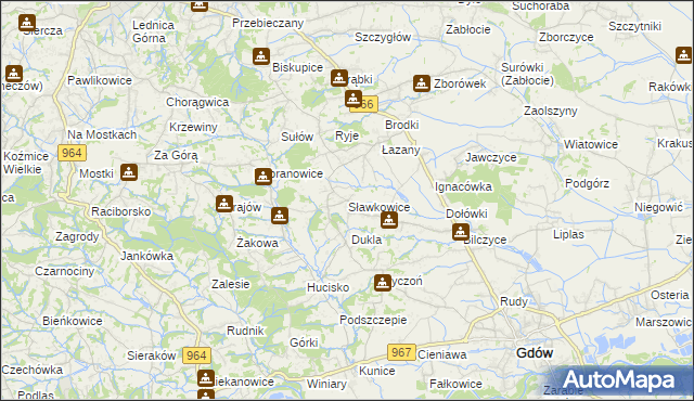 mapa Sławkowice, Sławkowice na mapie Targeo