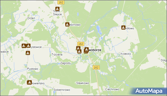 mapa Sławoborze, Sławoborze na mapie Targeo