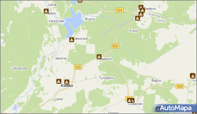 mapa Sławocin, Sławocin na mapie Targeo