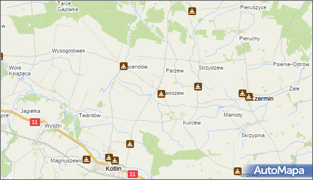 mapa Sławoszew, Sławoszew na mapie Targeo