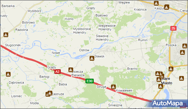 mapa Sławsk, Sławsk na mapie Targeo