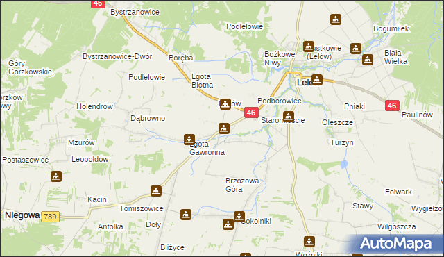 mapa Ślęzany, Ślęzany na mapie Targeo