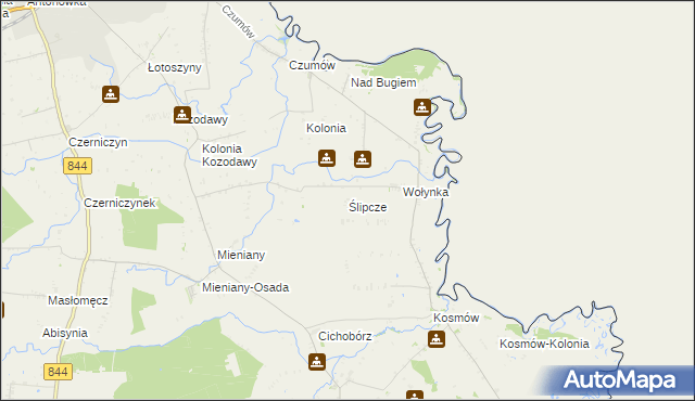 mapa Ślipcze, Ślipcze na mapie Targeo