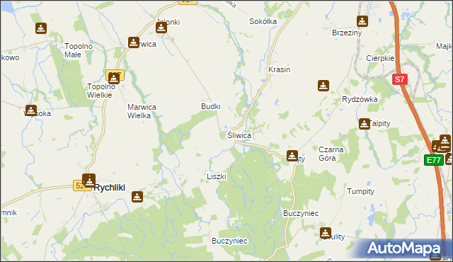 mapa Śliwica, Śliwica na mapie Targeo