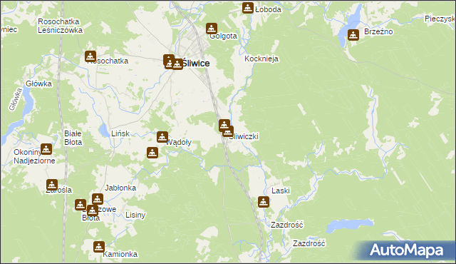 mapa Śliwiczki, Śliwiczki na mapie Targeo