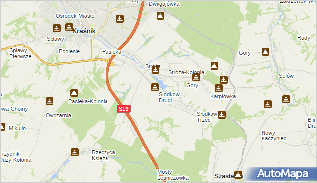 mapa Słodków Drugi, Słodków Drugi na mapie Targeo