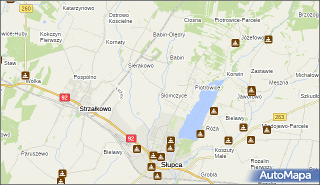 mapa Słomczyce, Słomczyce na mapie Targeo