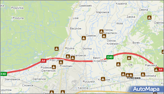 mapa Słomka, Słomka na mapie Targeo