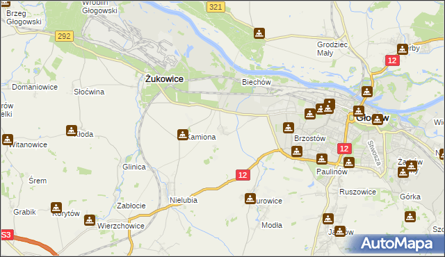 mapa Słone gmina Żukowice, Słone gmina Żukowice na mapie Targeo