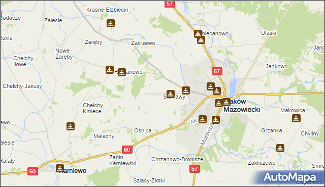 mapa Słoniawy, Słoniawy na mapie Targeo