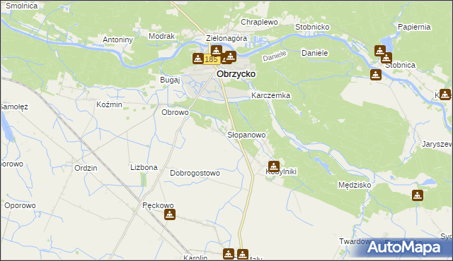 mapa Słopanowo, Słopanowo na mapie Targeo