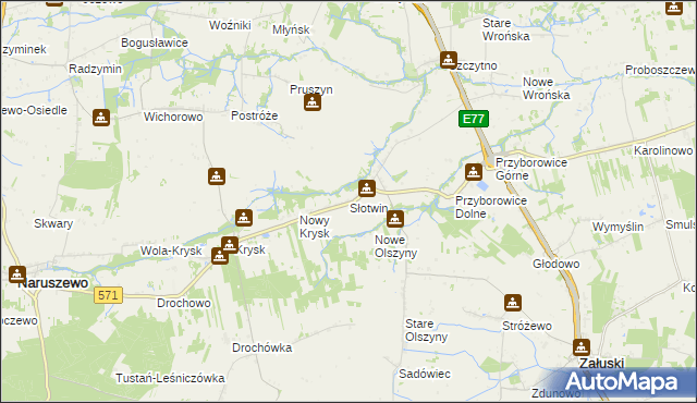 mapa Słotwin, Słotwin na mapie Targeo