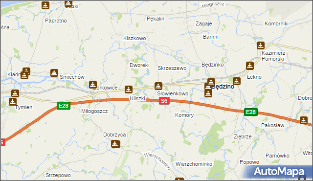 mapa Słowienkowo, Słowienkowo na mapie Targeo