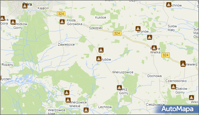 mapa Ślubów gmina Góra, Ślubów gmina Góra na mapie Targeo