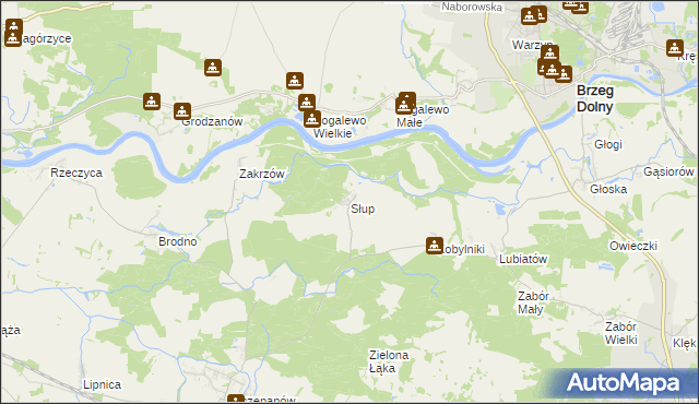 mapa Słup gmina Środa Śląska, Słup gmina Środa Śląska na mapie Targeo