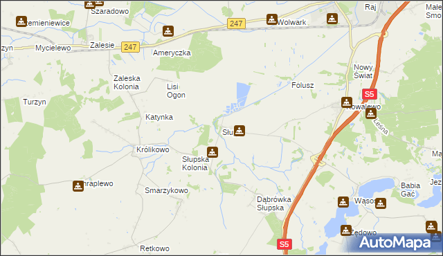 mapa Słupy gmina Szubin, Słupy gmina Szubin na mapie Targeo