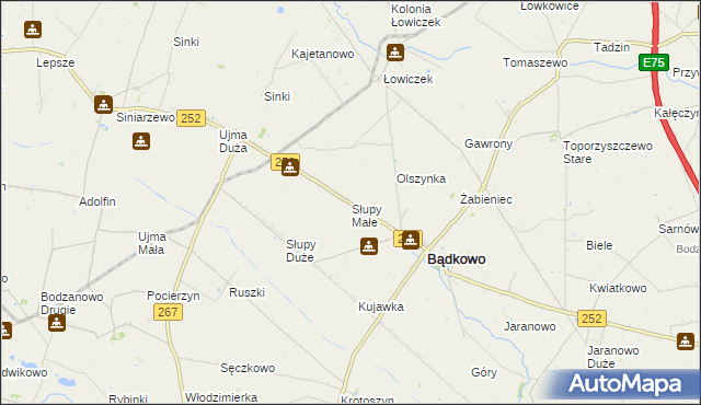 mapa Słupy Małe, Słupy Małe na mapie Targeo